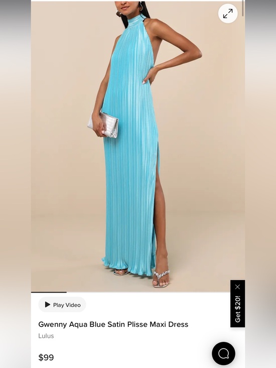 Lulus Dresses & Skirts - Lulus Gwenny Aqua Blue Satin Plisse Maxi Dress